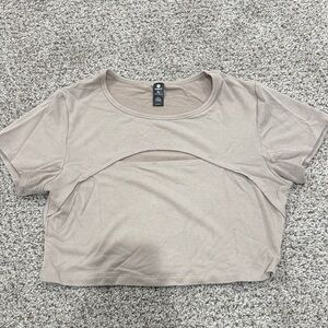 Velocity Beige Crop Top